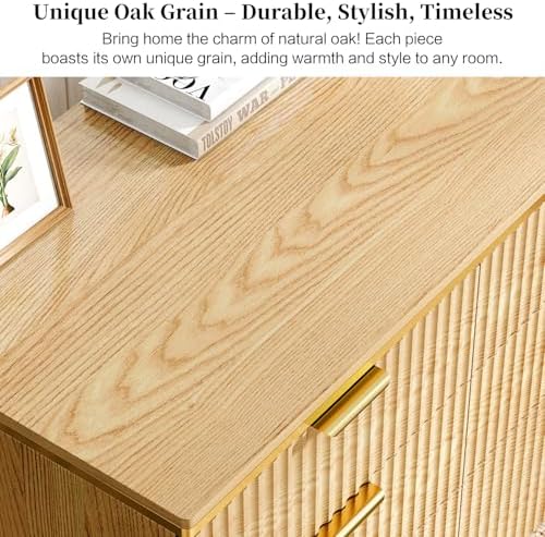 Computer Desk with 6 Drawers, 78" Modern Writing Desk with 0.98" Thickened Desktop & Storage Shelves, Adjustable direction & Extendable Executive Office Desk Study Table for Home Office, Natural Wood