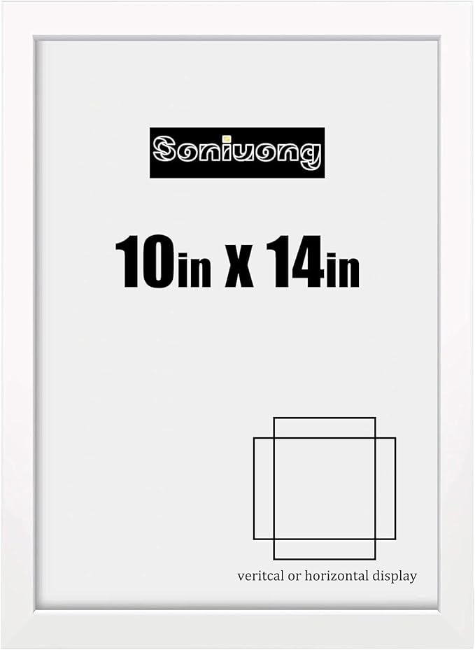 10x14 inch Wood Picture Frames for Wall Hanging,Diamond Painting Frames Rectangle Baby Scan Picture Frame for Family Walls Decoration,Anniversary,Wedding,Christmas,Halloween,Shower,Certificate (White)