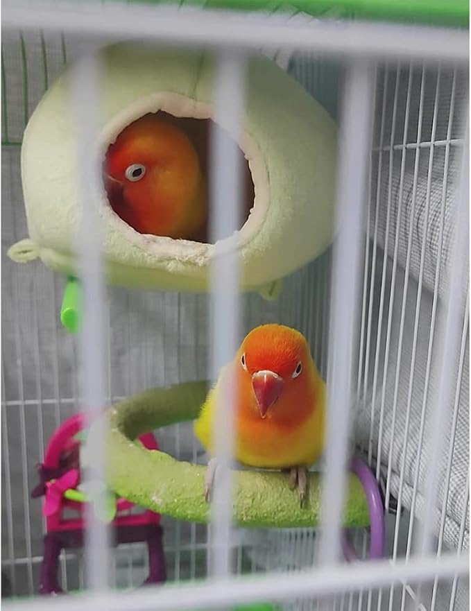 ANIAC Pet Winter Hanging Fruit House Hammock Warm Bed Nest Accessories for Hamster Guinea Pig Hedgehog Chinchilla and Small Animals (Green)