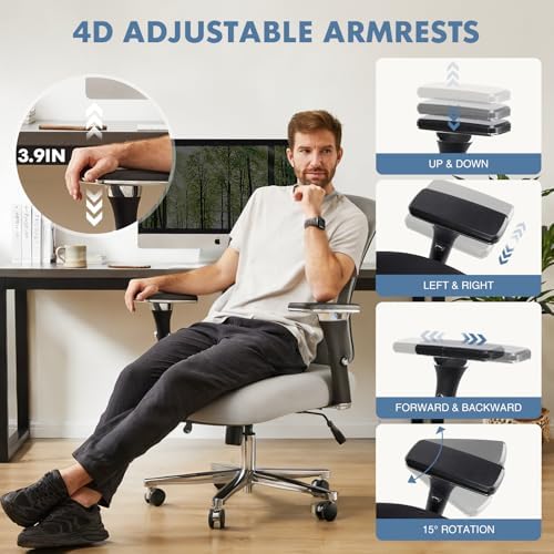 DUMOS Big and Tall Office Desk Chair, 500lbs Heavy Duty Mesh Chair