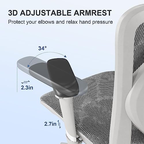 SIHOO M57 Ergonomic Office Chair, Mesh Back Desk Chair with 3D Armrests