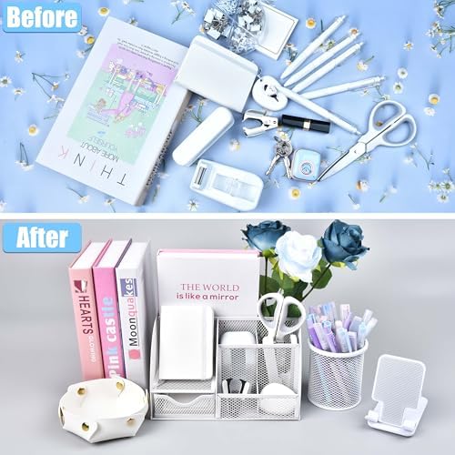LXEVIHK White Desk Accessories 23-Piece Office Supplies Gift Set