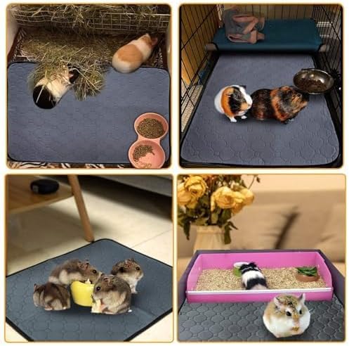 5Pcs Guinea Pig Cage Liners,Guinea Pig Fleece Cage Liners12''X12''Super Absorbent Washable Pee Pads Reusable for Rabbit Hamster Chinchilla
