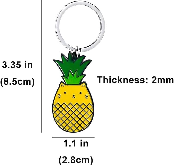 Cute Key chain Pendant Hedgehog Keychain Animal Shape Style Novelty Pineapple Cat Gifts Keyring for Women Men