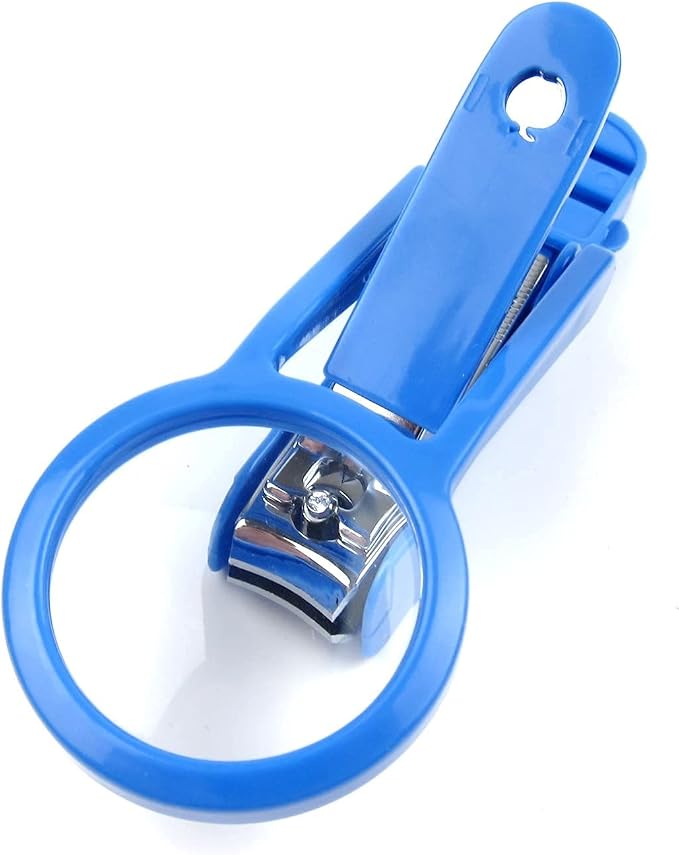 2 Pack Hamster Nail Clippers with Magnifying Glass Stainless Steel Claw Toenail Trimmer for Hedgehog Rabbit Guinea Pig Ferret Hamsters Chinchilla Pet Grooming Supplies (2 Pack (Blue+Green))