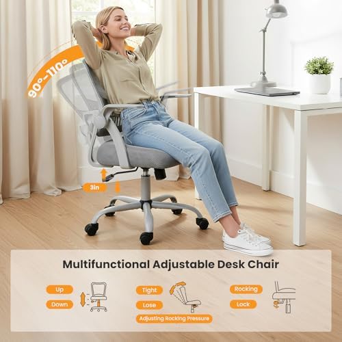 Sweetcrispy Computer Desk Chair, Home Office Chair, Lumbar Support