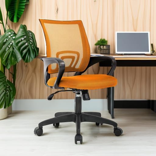 BestOffice Ergonomic Office Chair | Mid-Back Swivel Desk Chair | Orange