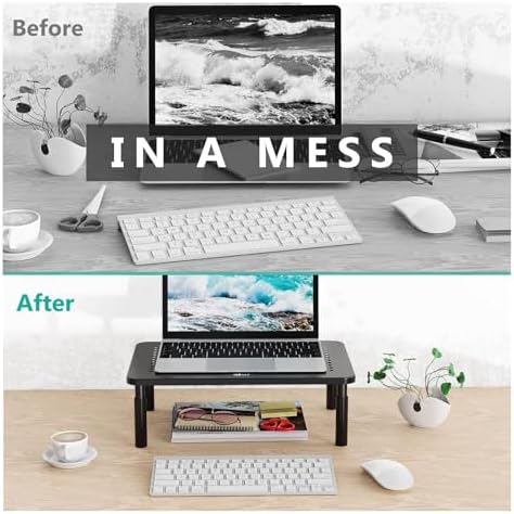WALI Computer Monitor Stand for Desk, Adjustable Laptop Riser, up to 44 lbs