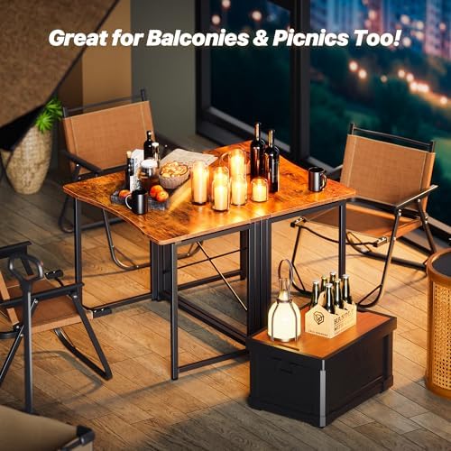 Huuger Folding Desk for Small Spaces, 31.5 Inch Foldable Computer Table