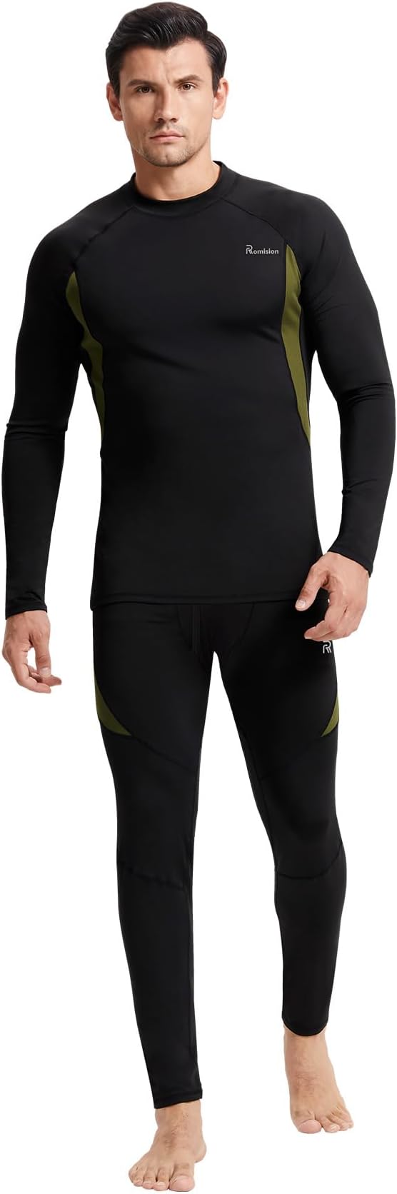 romision 2 Pack Thermal Underwear for Men Long Johns Fleece Lined Hunting Gear Bottom Top Set Base Layer Cold Weather XS-4XL