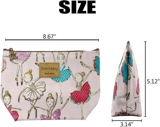 Hunger Pink Ballet Girls Make-Up Cosmetic Bag Carry Case, 14 Patterns (P11417018)