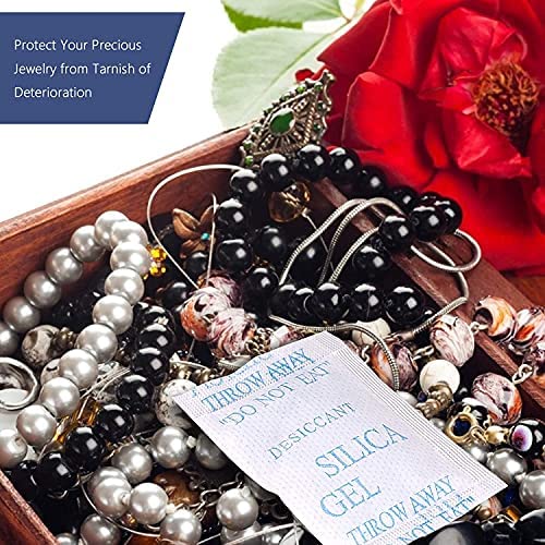55 Pcs 5 Gram Silica Gel Packs, Transparent Desiccant, Desiccant Packets for Storage, Moisture Packs for Spices Jewelry Shoes Boxes Electronics Storage