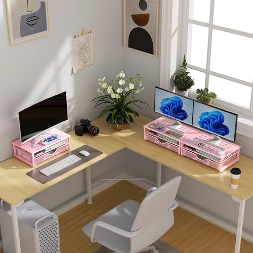 gianotter Computer Monitor Stand Riser with Drawer