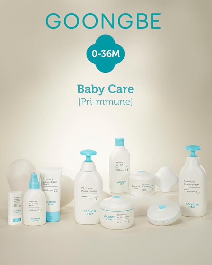 GOONGBE Baby Skin Care Gift Set - Korean Baby Skincare & Bath Time Essentials - Shampoo & Bath, Moisutre Lotion, Cream - Hydrating & Nourishing, 4 Items