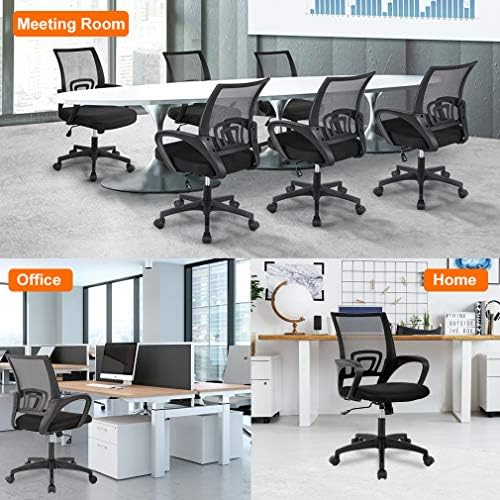 BestOffice Ergonomic Office Chair | Mid-Back Swivel Desk Chair | Black