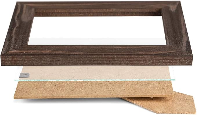 Rustic Wooden Square Picture Frames 8x8 - Set of 2-100% Natural Solid Eco Wood with Real Glass for Wall Mounting and Tabletop Photo Frame - Brown Wenge