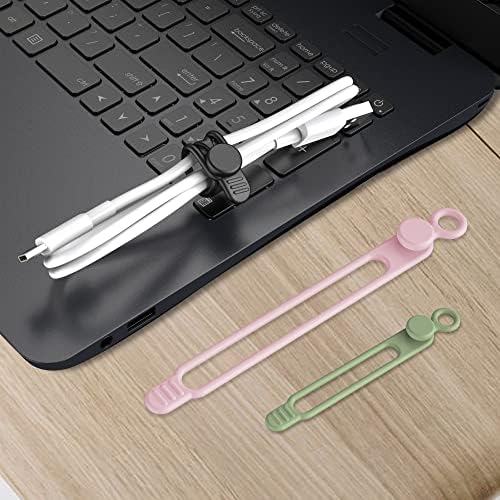 24Pcs Silicone Cable Ties, Cord Organizer Cable Management-2Sizes