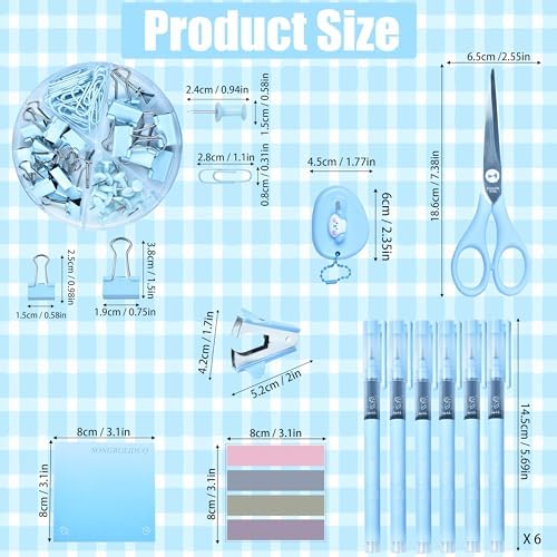 LXEVIHK Blue Desk Accessories 23-Piece Office Supplies Gift Set for Women