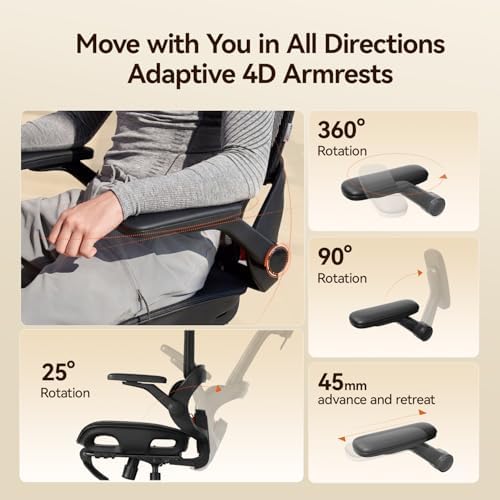 SIHOO B100 PRO Ergonomic Mesh Office Chair with Footrest, Ink Black