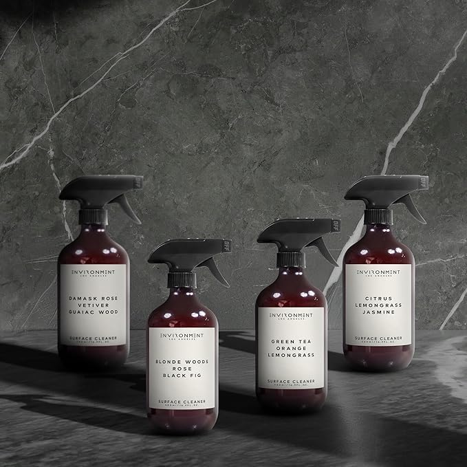 ENVIRONMENT Inspired by 5-Star Resort MRT Surface Cleaner, 16oz Luxury Surface Cleaner (Grapefruit | Red Currant | Jasmine) Home Essentials, Scented Cleaning Products, Vegan & Cruelty-Free