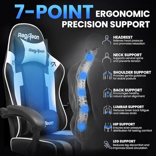Gaming Chair for Adults Gamer Game Ergonomic PC Chair, 7-Point Support