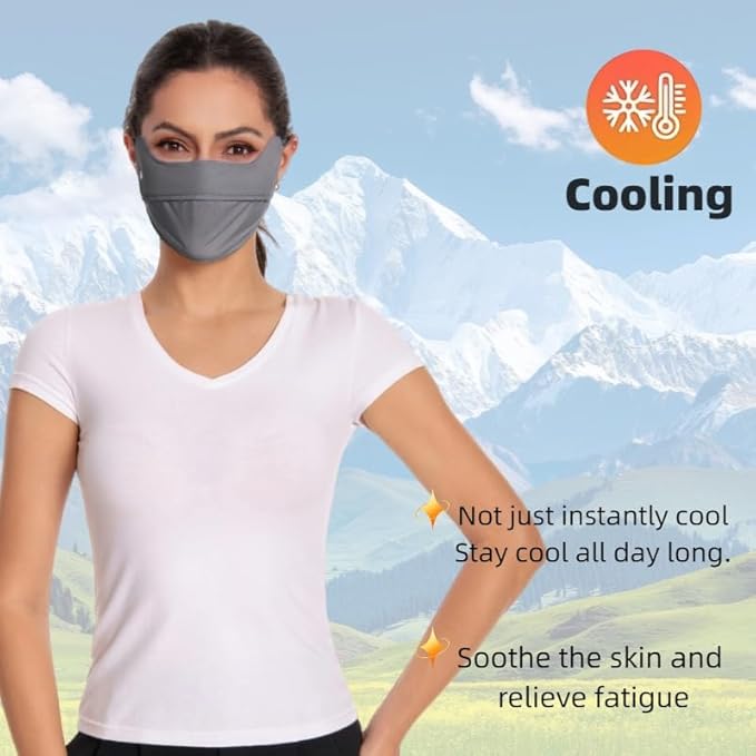 UPF 50+ UV Sun Protection Face Cover/Neck Balaclava Reusable Face Mask Dustproof Cooling Breathable