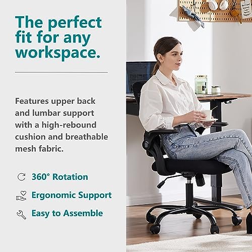 Sweetcrispy Executive Home Office Chair, Mesh Office Chair, Black