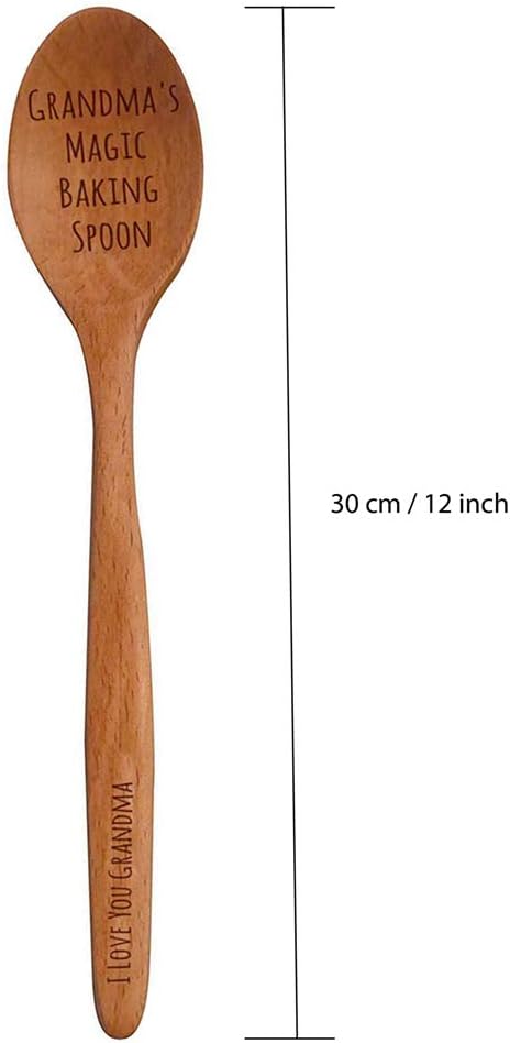 Laser Engraved "Grandma's Magic Baking Spoon" Wooden Spoon - New Grandmother Gifts - Baking Gifts - Grandma To Be Gifts