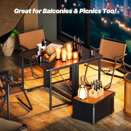 Huuger Folding Desk for Small Spaces, 31.5 Inch Foldable Computer Table