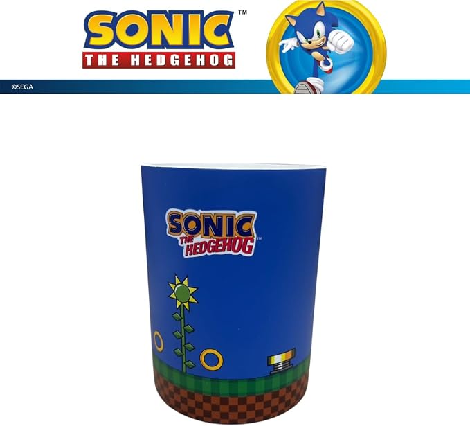 Sega Sonic The Hedgehog Gamer Kids Toothbrush Holder - Makeup Brushes/Pens Tumbler, (Officially Licensed Product) By Franco