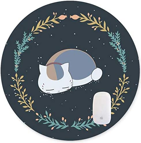 Non-Slip Rubber Cute Sleeping Kitten Design Round Mouse pad | Non-Slip Rubber Round Mouse Pad, Cute Sleeping Kitten Design Round Mouse pad (7.87 inch x 7.87 inch)