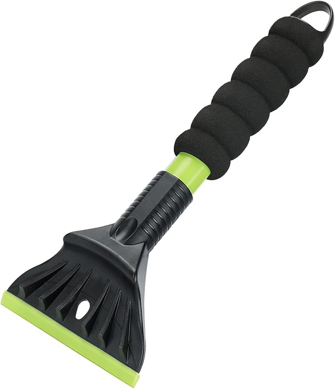 Oversized Ice Scrapers for Car Windshield, Snow Brush Scrapers Car Window Frost Removal with Foam Handle, 4.7Inch Large Soft Blade for SUVs Trucks-Scratch(1pc)