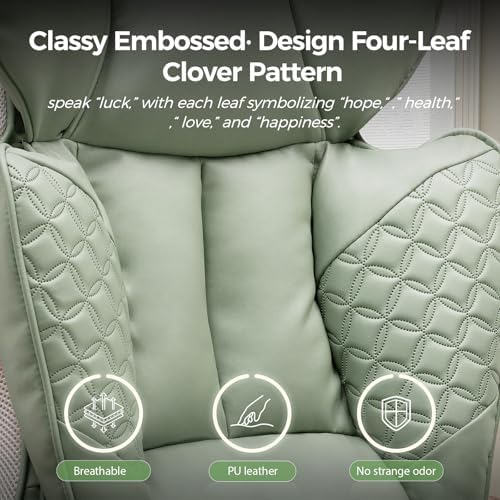 GTPLAYER Big and Tall Gaming Chair 400lbs Heavy Duty Office Chair with Foot Rest & Ergonomic Pocket Spring Lumbar Support, High Back 3D Saddle Shaped Cushion for Back Pain Relief, Green