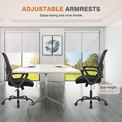 Sweetcrispy Home Office Chair, Mesh Office Chair, Lumbar Support, Black