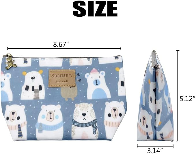 Hunger Polar Bear in Snow Makeup Cosmetic Tote Bag Carry Case (P1141705)