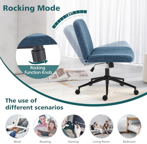 OLIXIS Criss Cross Chair with Wheels, Vanity Chair, Home Office Desk