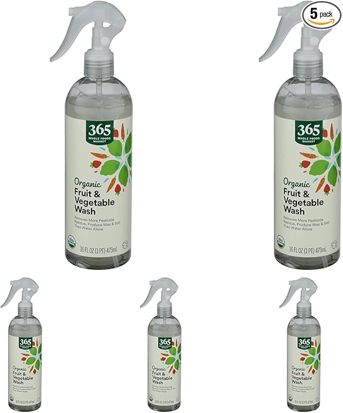 Whole Foods Market, Organic Fruit & Vegetable Wash, 16 Fl Oz (Pack of 5)