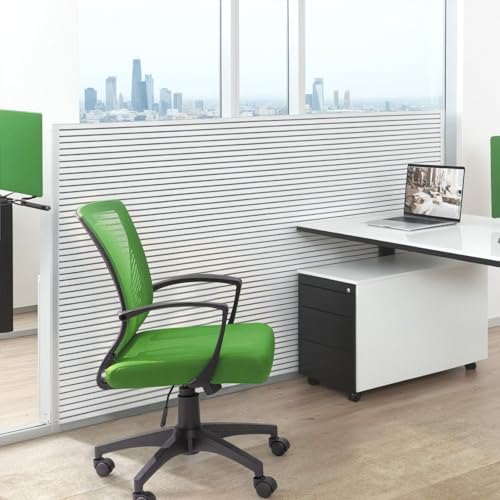 Furmax Office Chair Ergonomic Computer Desk Mesh Chair Mid Back Swivel Lumbar Support with Armrest (2, Green)