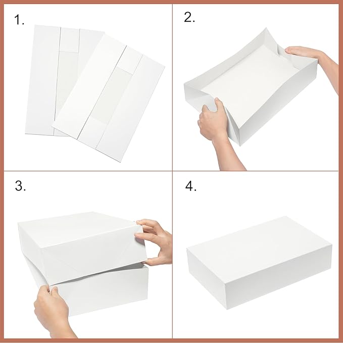 Mefleet 16 Pack Gift Boxes with Lids Assorted Sizes Small to Extra Large Different Size Shirt Box for Wrapping Christmas Presents, Holidays, Birthday Gift White