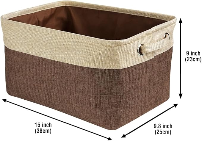 Personalized Dog Toys Storage Basket Custom Dog's Name Sturdy Foldable Collapsible Storage Bin Box with Handles for Organizing Pet Food, Toys, Clothes, 15" x 9.8" x 9"