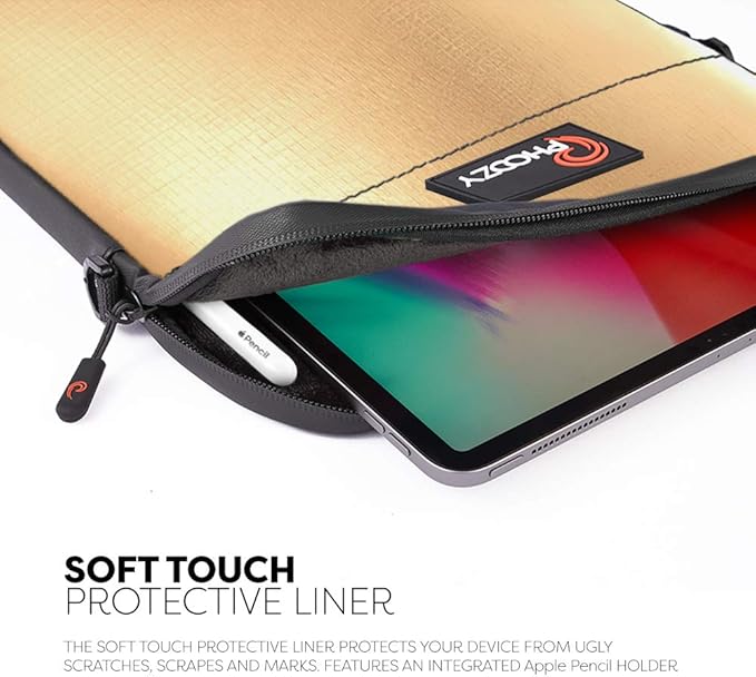 PHOOZY Insulated Thermal Sleeve for Laptops, iPads, MacBooks & Similar Sized Tablets or Laptops up to 13" - Patented NASA Thermal Technology Extends Battery Life in The Cold (Gold)
