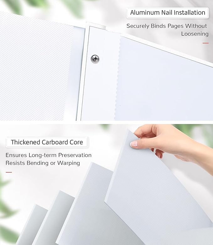 Photo Album Self Adhesive Scrapbook Album for 3x5 4x6 5x7 8x10 Pictures, 60 Pages Linen Cover with Display Window DIY Photo Book,Ideal Gifts for Family Travel Wedding Baby