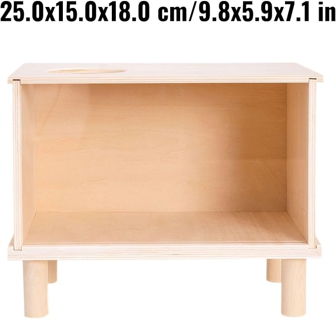 Hamster Digging Box - Wooden Activity Toy with View Window for Pet Entertainment