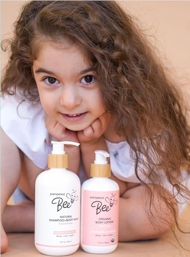 Organic Body Lotion (Light Orange) for Babies, Toddlers and Kids, With Capuaçu Seed Butter and Marshmallow Root - Moisturizing, Softening, Hydrating, 8 oz