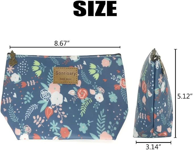 Hunger Flower Leaves Make-Up Cosmetic Tote Bag Carry Case, 14 Patterns (P1141706)
