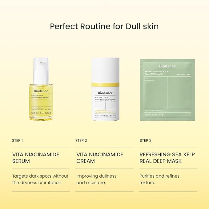 BIODANCE Radiant Vita Niacinamide Cream, Brightening, Dark Spot Correcting Facial Moisturizer, Korean Skincare, Stocking stuffers for teen girls | 1.69 fl.oz, 50ml