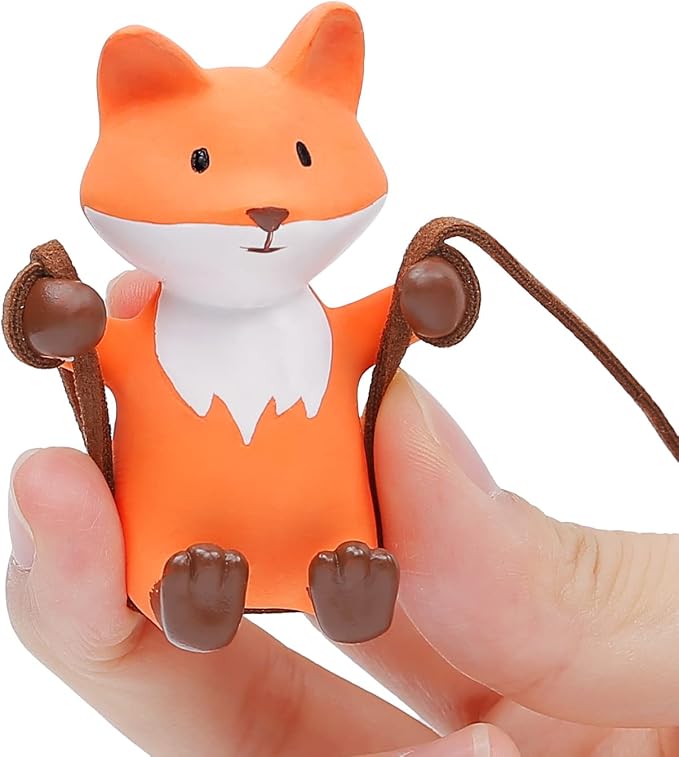 YGMONER Cute Swinging Fox Car Rear View Mirror Hanging Accessories Funny Car Interior Decor Gifts for Women Men (Fox)