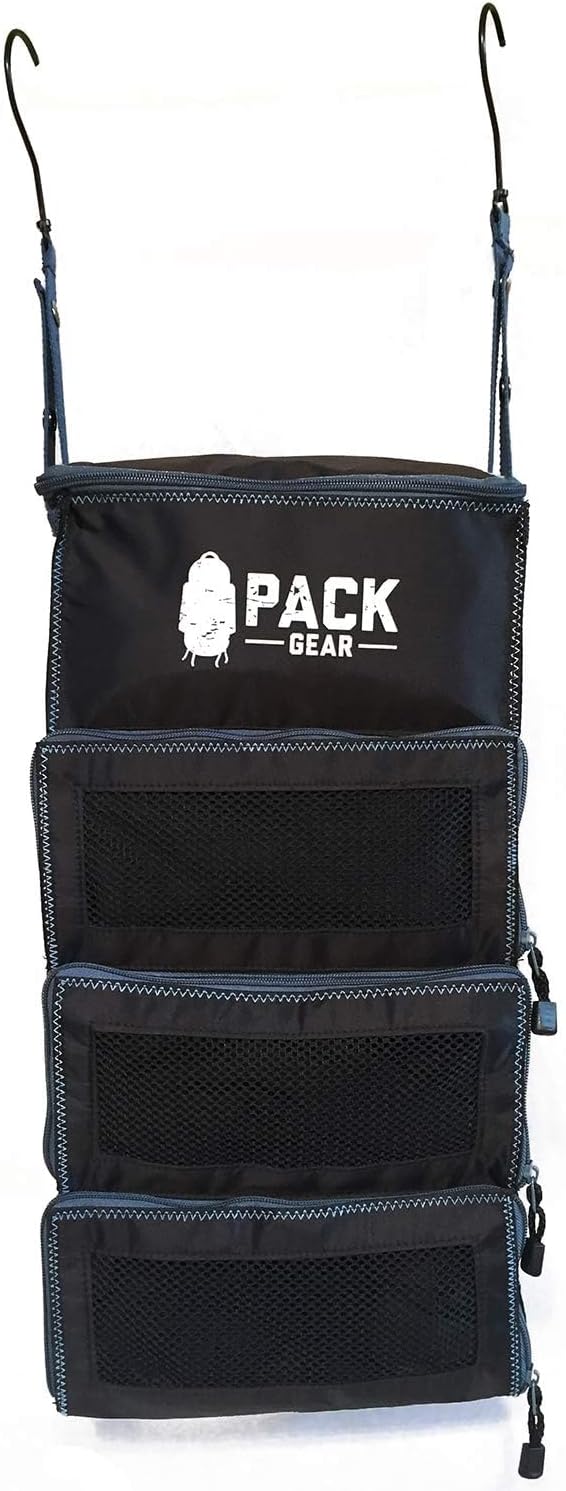 Pack Gear Hanging Carry-On Organizer - Our Standard Hanging Luggage Organizer Fits Any Carry On - Our Packing Cubes For Travel Use Mesh Windows to Make Finding Clothes Easy (Black, S)