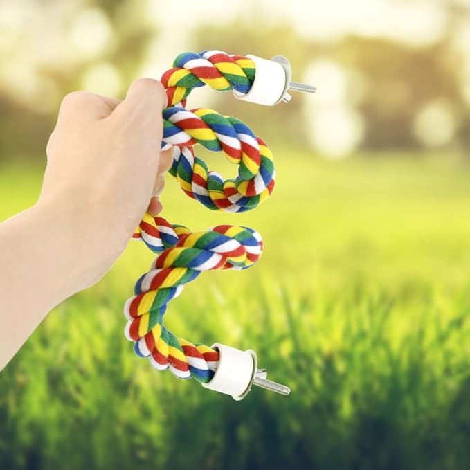 23.6 Inches Colorful Rope Perch for Bird Bungee Climbing Swing Parrot (Pack of 2)