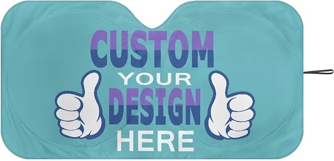 Personalized Custom Car Front Windshield Sun Shade Foldable Universal Customized Auto Sun Shade UV Ray & Heat Block Vehicle Accessories Windshield Protecion for Car Truck SUV